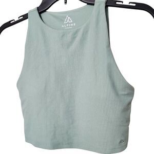 Alpine Design Sports Bra Size XS Light Green Color Removable Pads Crop top. New